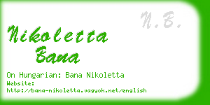 nikoletta bana business card